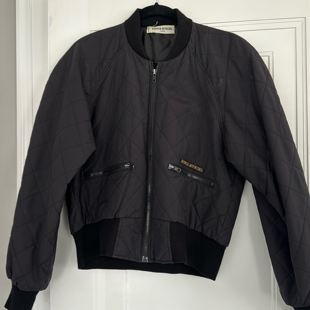 Vintage one of a kind Sonia Rykiel quilted black coat